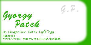 gyorgy patek business card